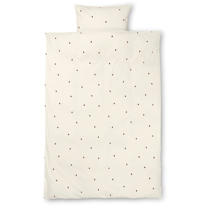Housse de couette et taie d'oreiller Pear 140x200 cm - Off white-cinnamon - Ferm LIVING