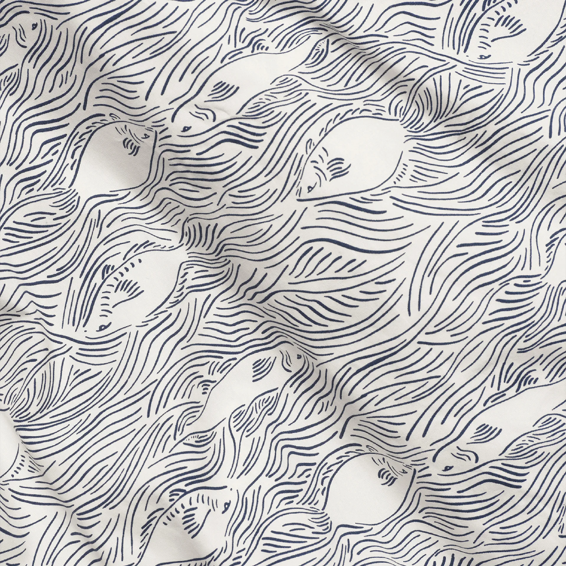 Housse de couette et taie d'oreiller Stream 140x200 cm, Off white Ferm Living