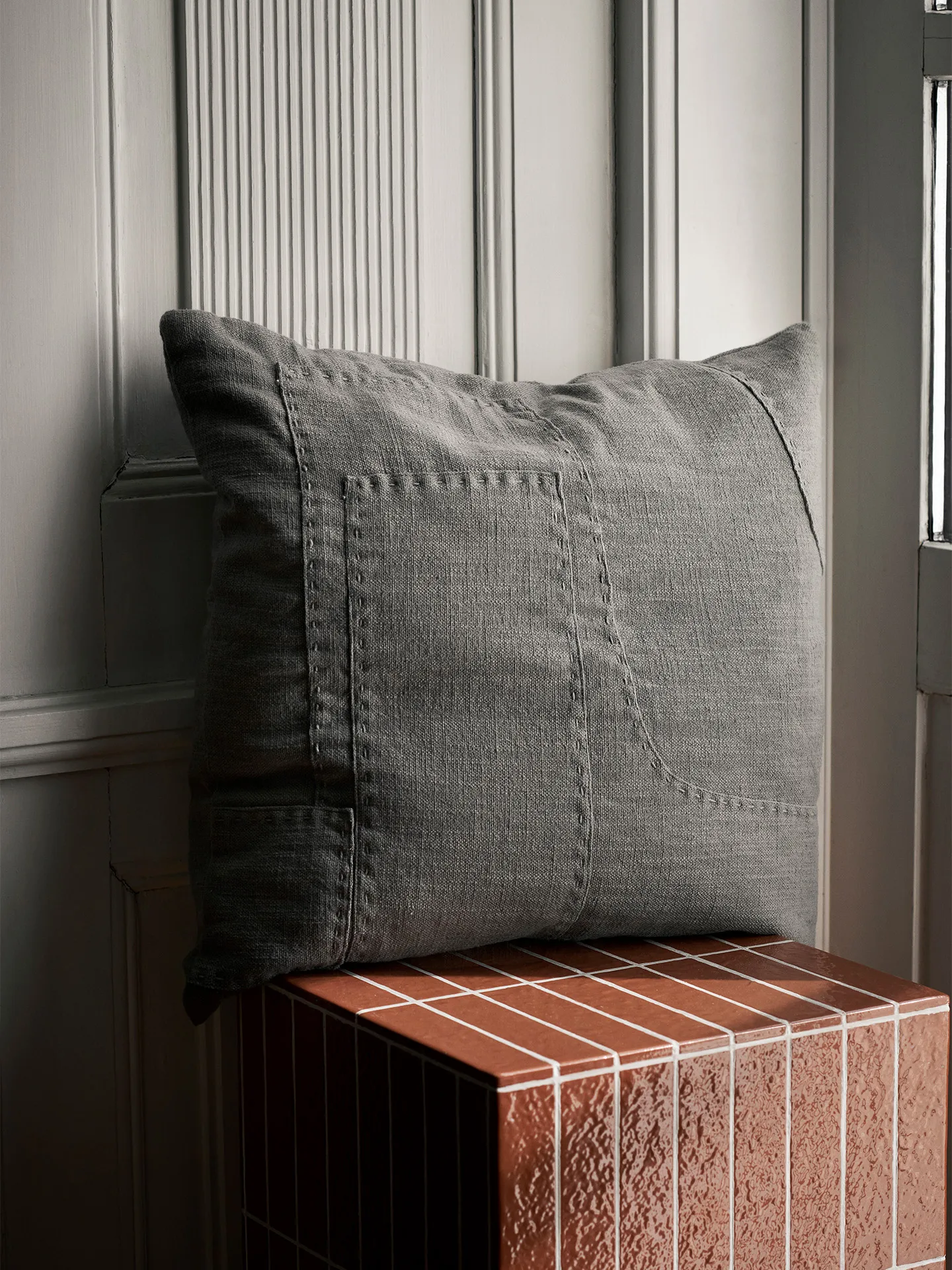 Housse de coussin Darn 50x50 cm, Gris bleu Ferm Living