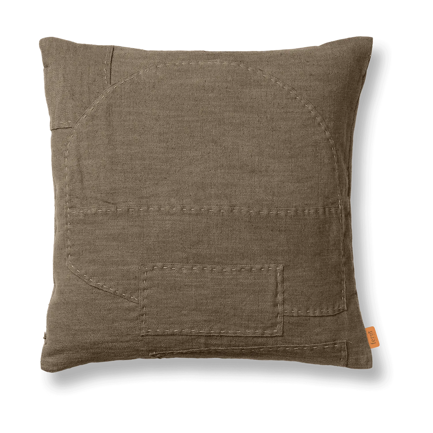 Housse de coussin Darn 50x50 cm, Taupe foncé Ferm Living