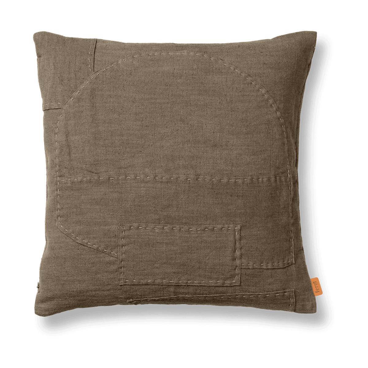 ferm LIVING Housse de coussin Darn 50x50 cm Taupe foncé