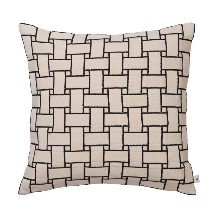 Housse de coussin Lattice - Off-white-black, 50x50 cm - Ferm Living