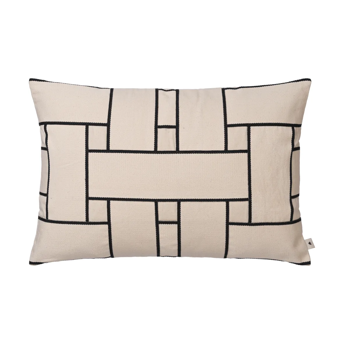 Housse de coussin Lattice Offset, Off-white-black, 40x60 cm Ferm Living