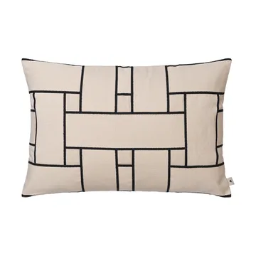 Housse de coussin Lattice Offset - Off-white-black, 40x60 cm - Ferm Living