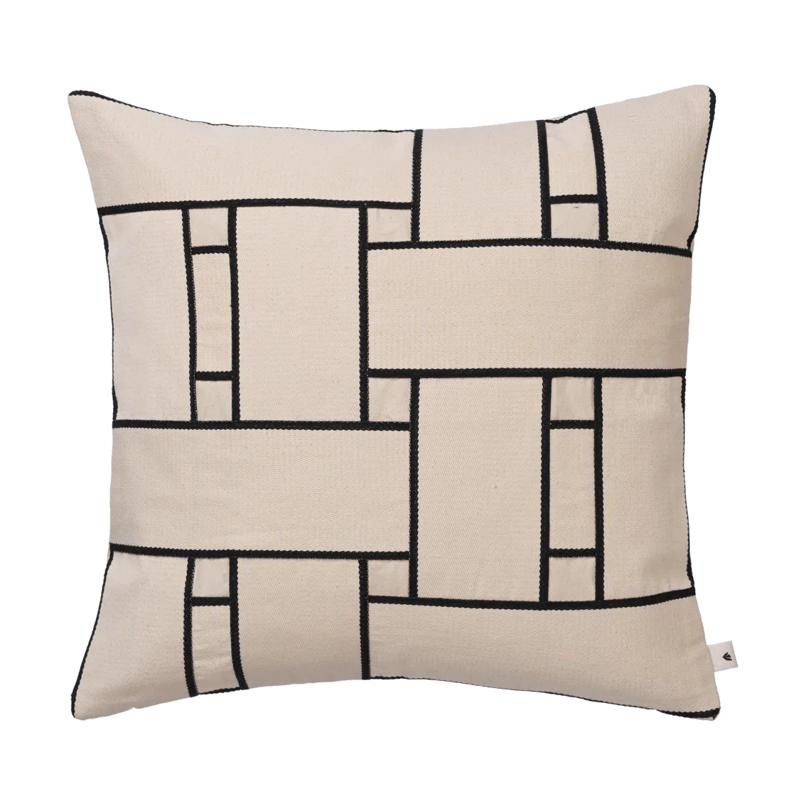 Housse de coussin Lattice Offset, Off-white-black, 50x50 cm Ferm Living