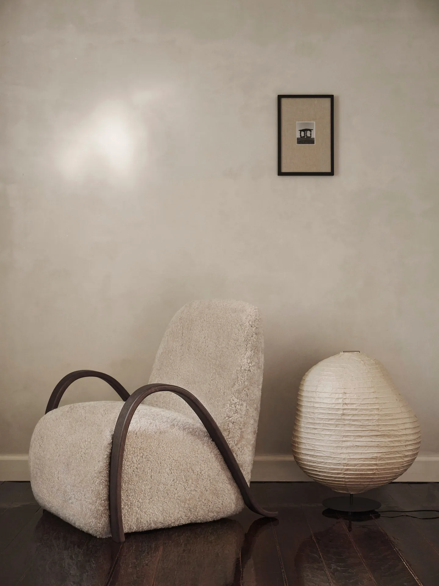 Lampe sur pied Kurbis low, Natural-black Ferm Living