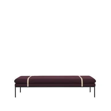 Lit banquette Turn - tissu fiord by kvadrat bordeaux, structure noire - Ferm Living