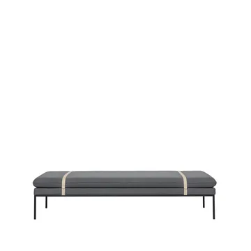 Lit banquette Turn - tissu fiord by kvadrat light grey, structure noire - Ferm Living