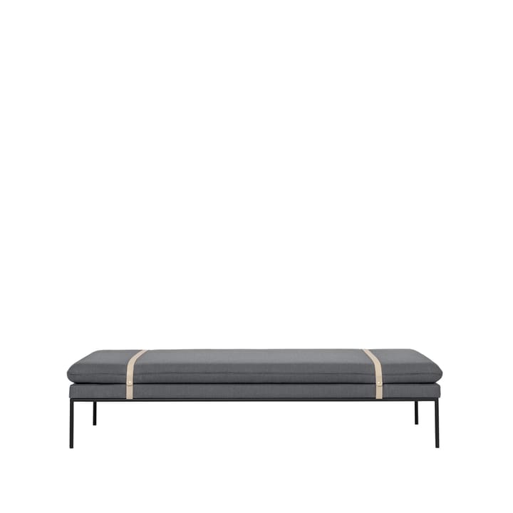 Lit banquette Turn - tissu fiord by kvadrat light grey, structure noire - ferm LIVING