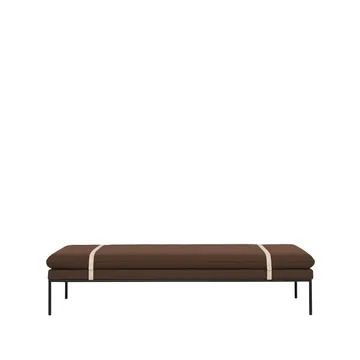 Lit banquette Turn - tissu fiord by kvadrat rust, structure noire - Ferm Living