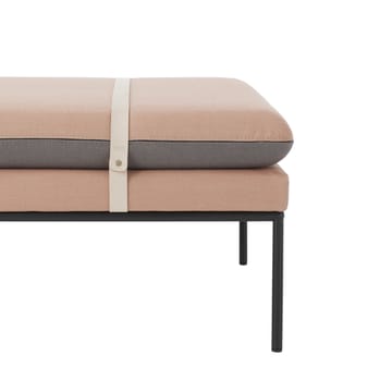 Lit banquette Turn - tissu fiord by kvadrat rust, structure noire - ferm LIVING