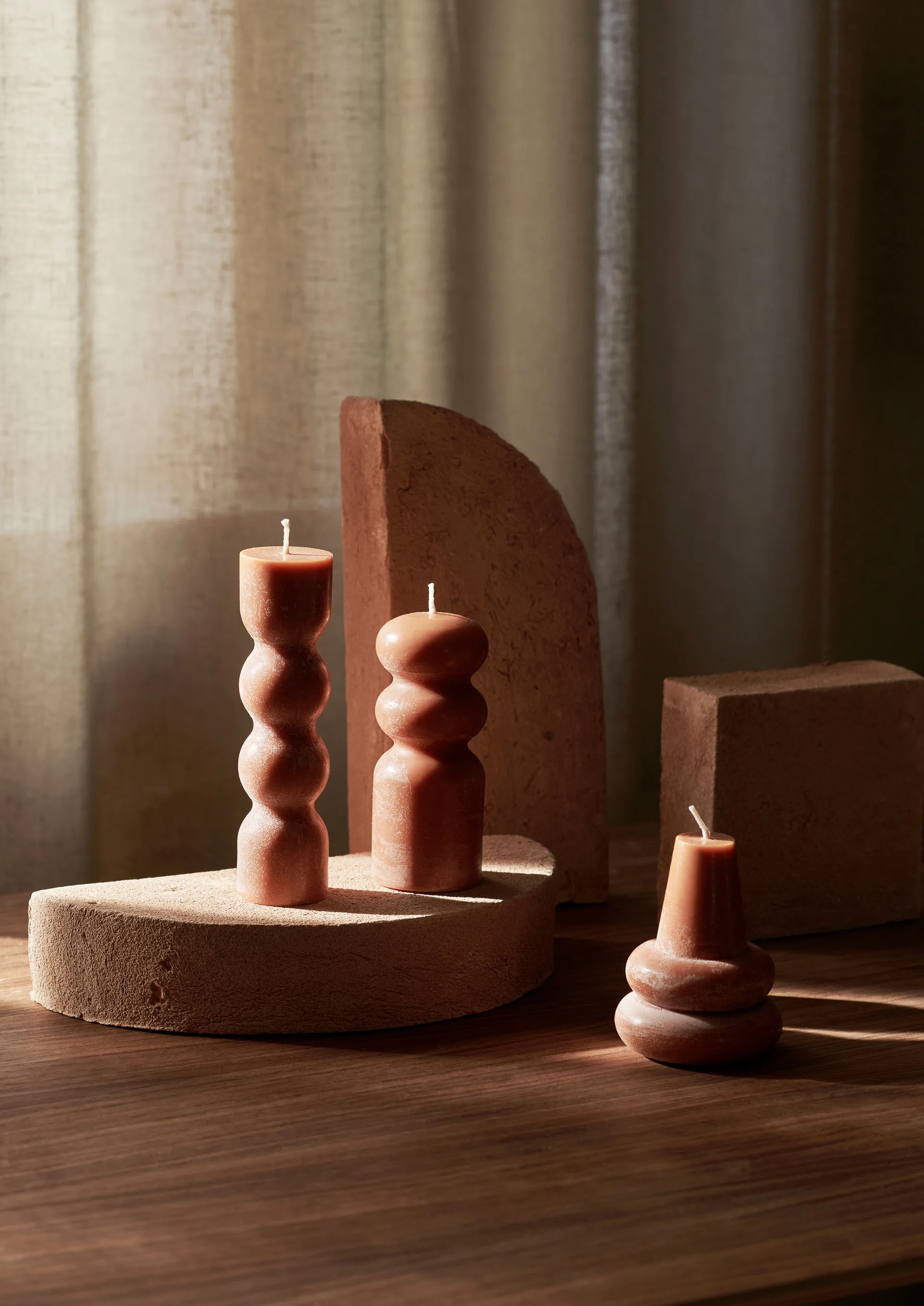 Lot de 3 bougies Torno Ø4 cm, Ambre Ferm Living