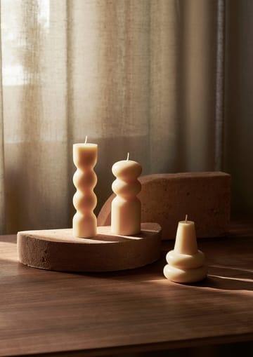 Lot de 3 bougies Torno Ø4 cm - Jaune pâle - Ferm Living