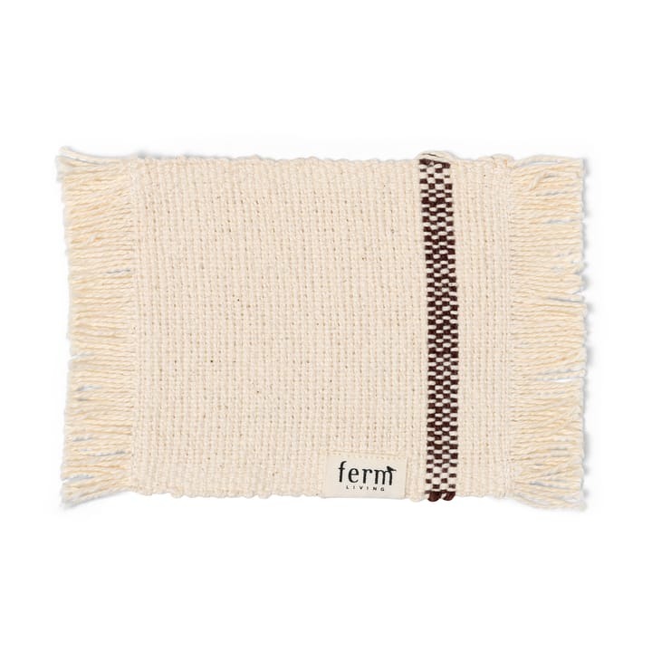 Lot de 4 sous-verres en verre Savor 10x14 cm, Blanc-cassé/Chocolat Ferm Living