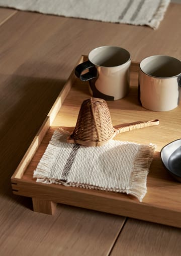 Lot de 4 sous-verres en verre Savor 10x14 cm - Blanc-cassé/Chocolat - Ferm Living