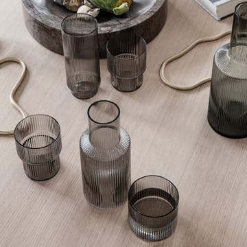 Lot de 4 Verres à long drink Ripple - smoked grey - ferm LIVING