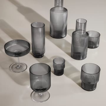 Lot de 4 Verres à long drink Ripple - smoked grey - ferm LIVING