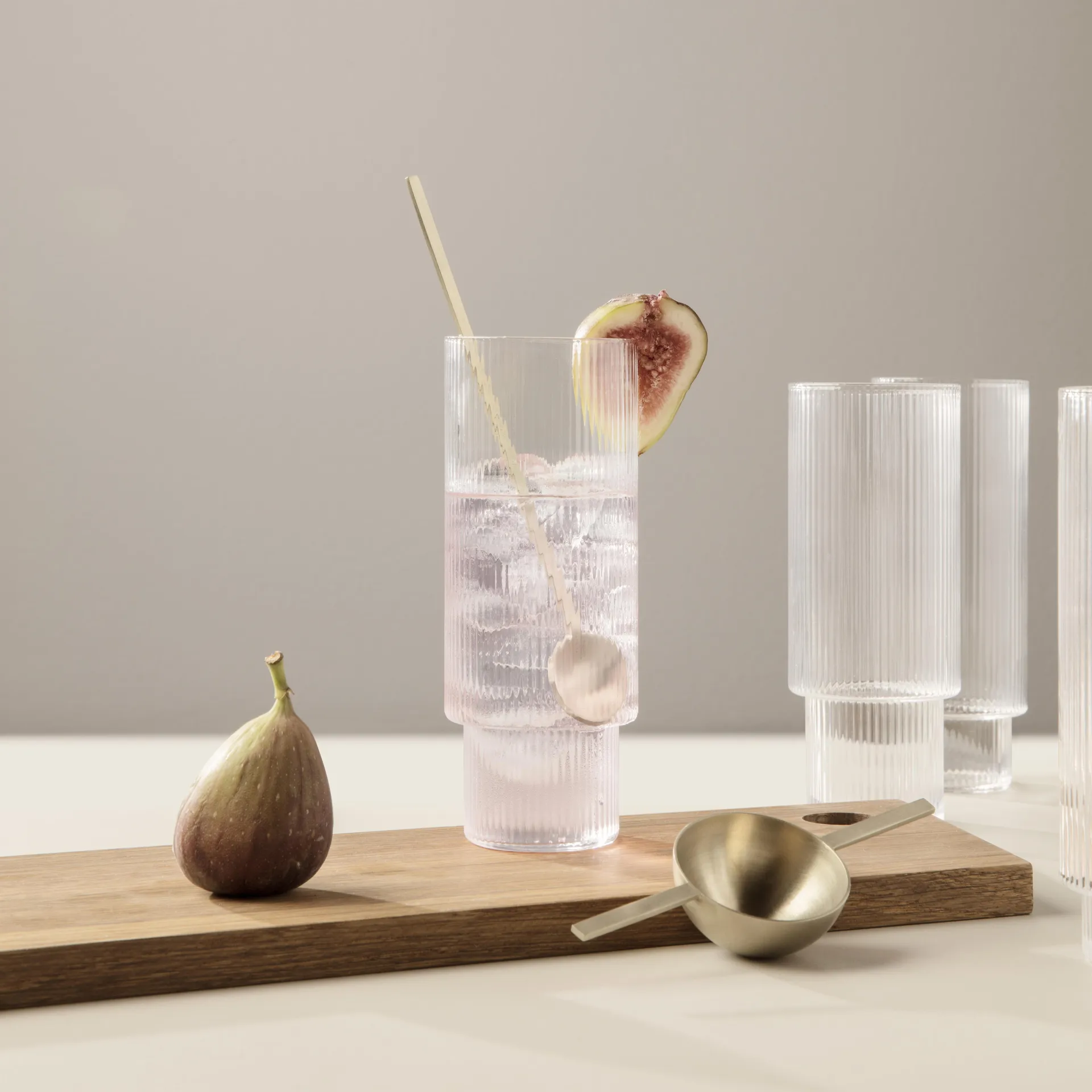 Lot de 4 Verres à long drink Ripple, transparent Ferm Living