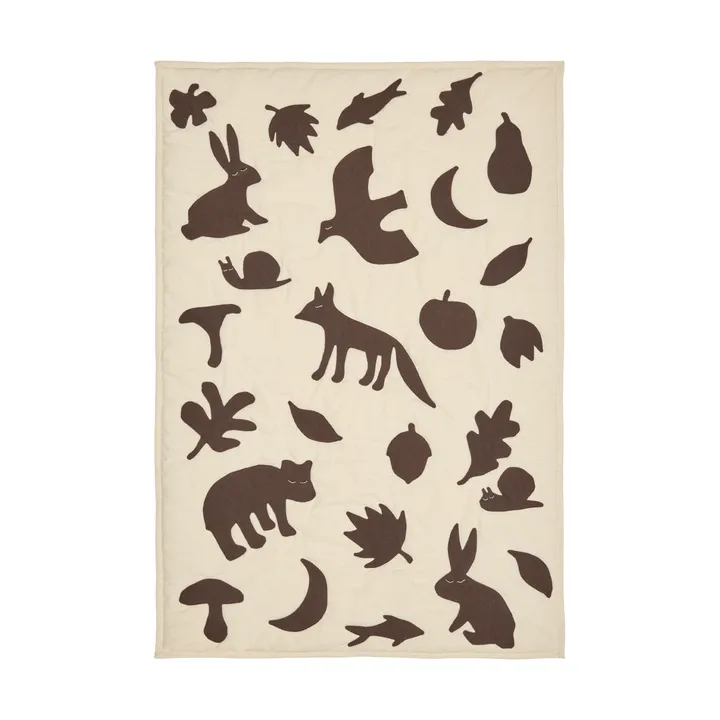 Lunden couverture - Off-white-dark chocolate, 80x110 cm - Ferm Living