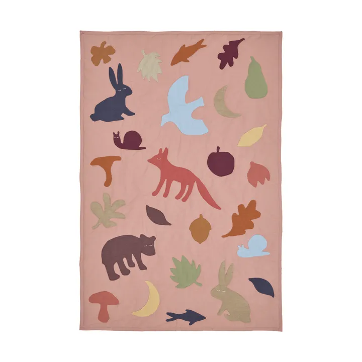 Lunden couverture - Rose-multicolore, 80x110 cm - Ferm Living