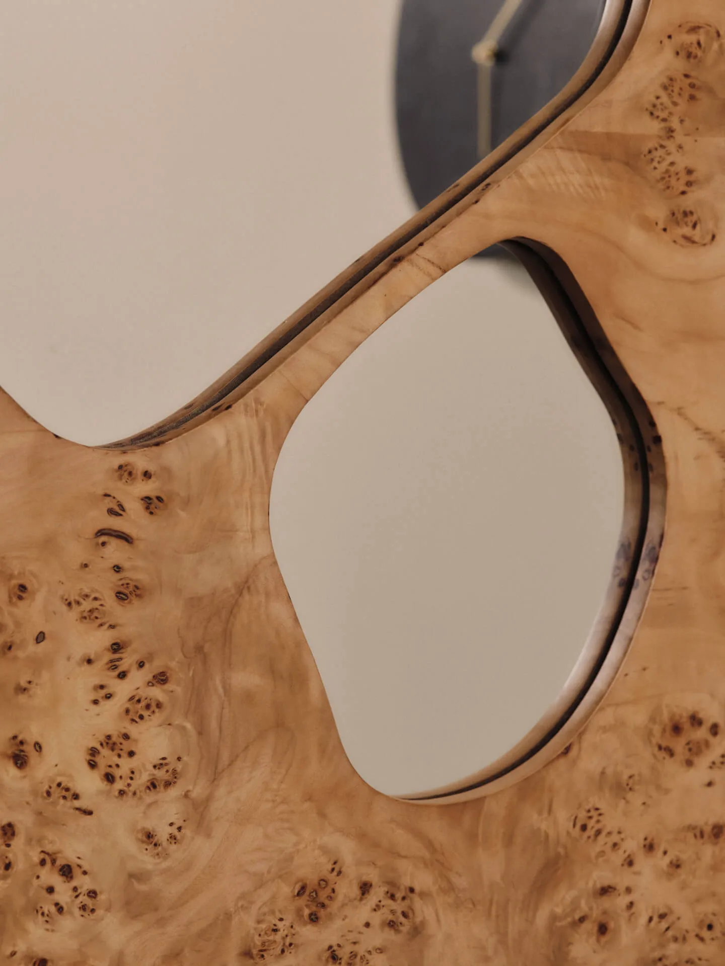 Miroir Folia, Natural burl, 82 cm Ferm Living