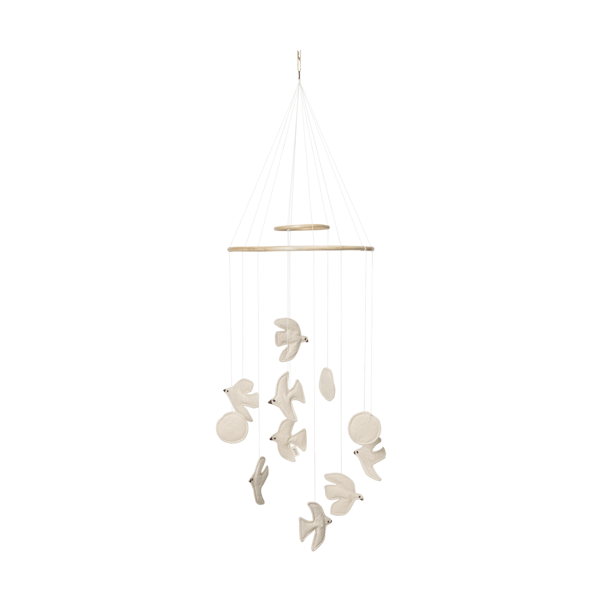 Ferm Living Mobile Swif Bird Undyed | Design Scandinave | Mobiles pour bébé | Beige