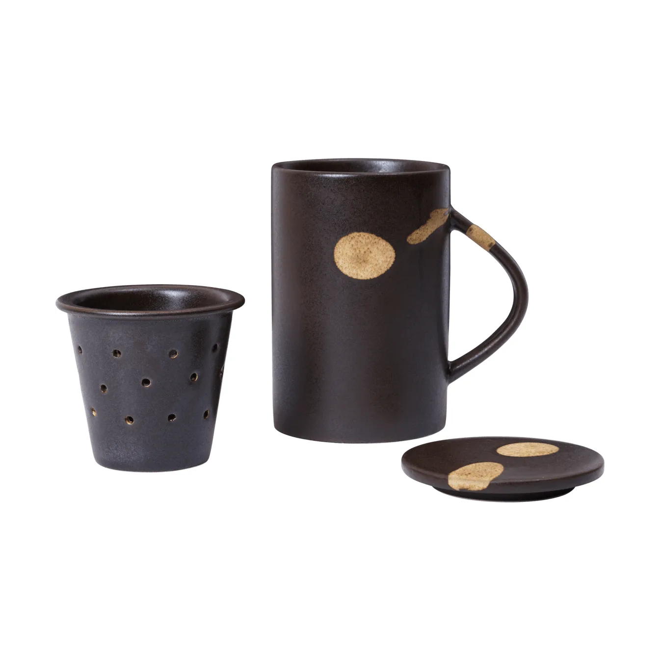 Mug à thé avec infuseur Koyo 40 cl, Dark brown-buff Ferm Living