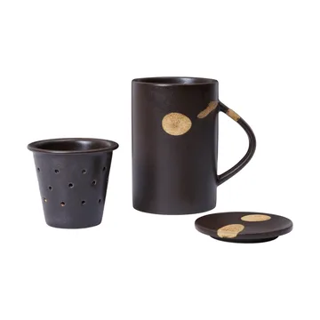 Mug à thé avec infuseur Koyo 40 cl - Dark brown-buff - Ferm Living