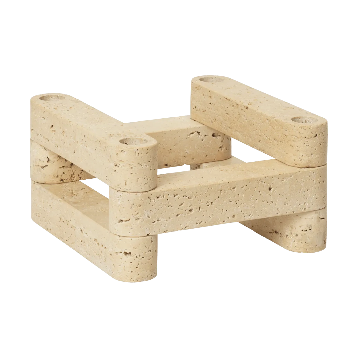 Newel module bougeoir 6 pièces, Travertine Ferm Living