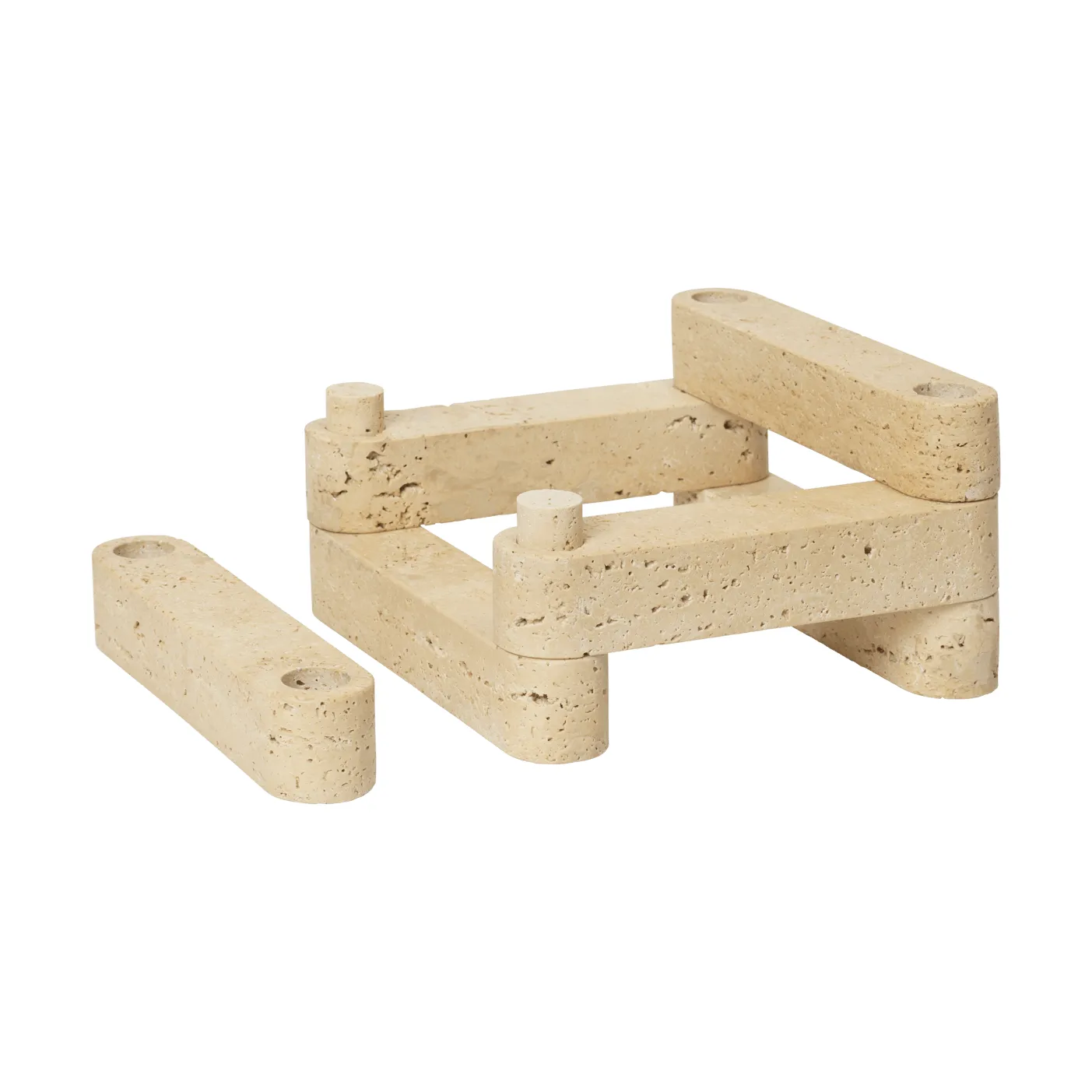 Newel module bougeoir 6 pièces, Travertine Ferm Living