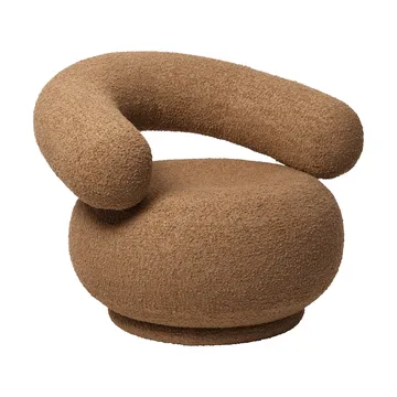 Orbo Lounge chair - Raw bouclé - Tan - Ferm Living