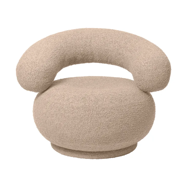 Orbo Lounge chair swivel - Raw bouclé - Natural - Ferm Living