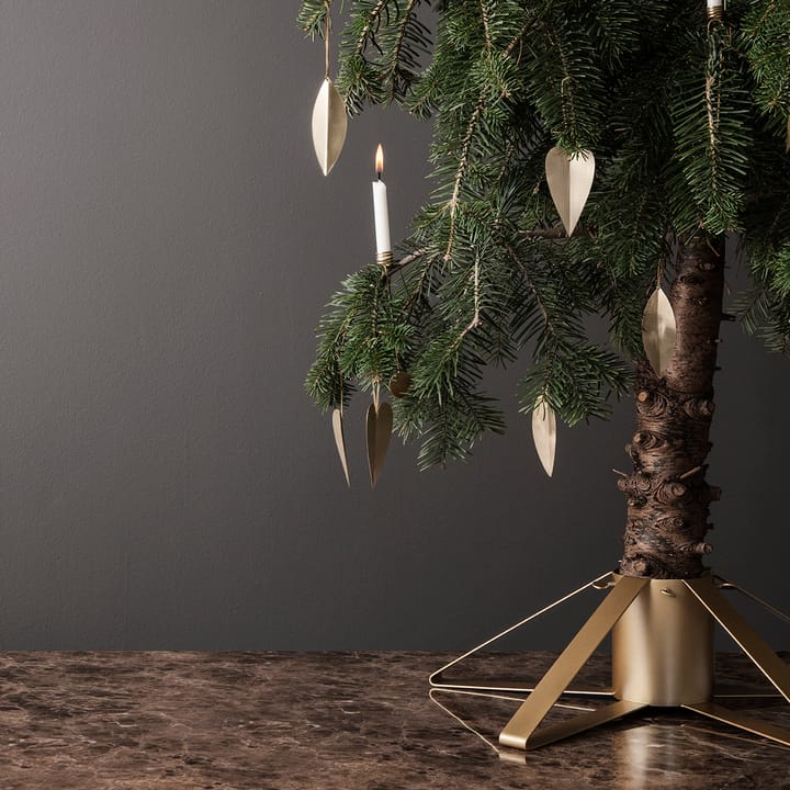 Ornements d'arbre de Noël Leaf brass, lot de 4 Ferm Living