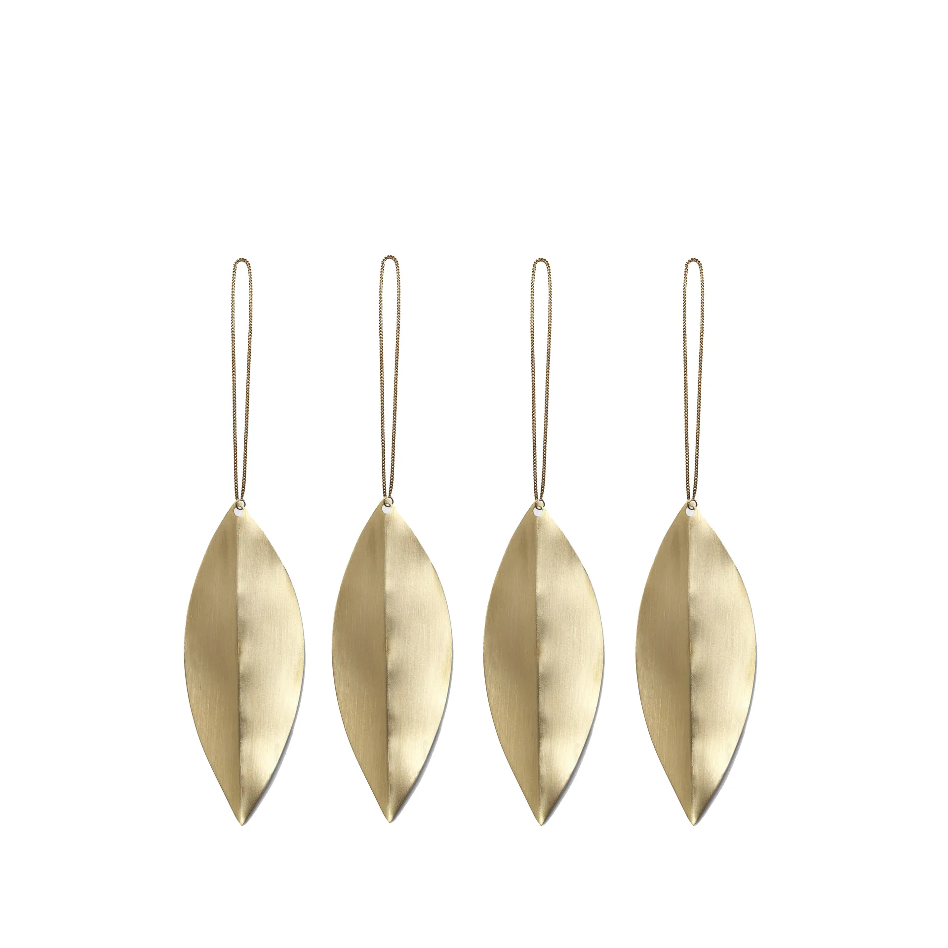 Ornements d'arbre de Noël Leaf brass, lot de 4 Ferm Living