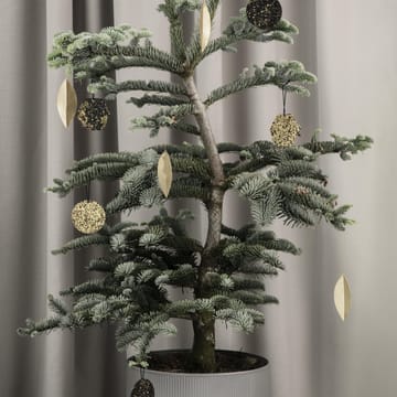 Ornements d'arbre de Noël Leaf brass - lot de 4 - Ferm Living