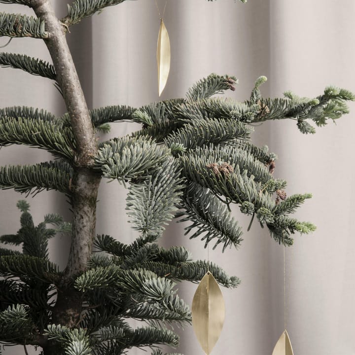 Ornements d'arbre de Noël Leaf brass - lot de 4 - ferm LIVING