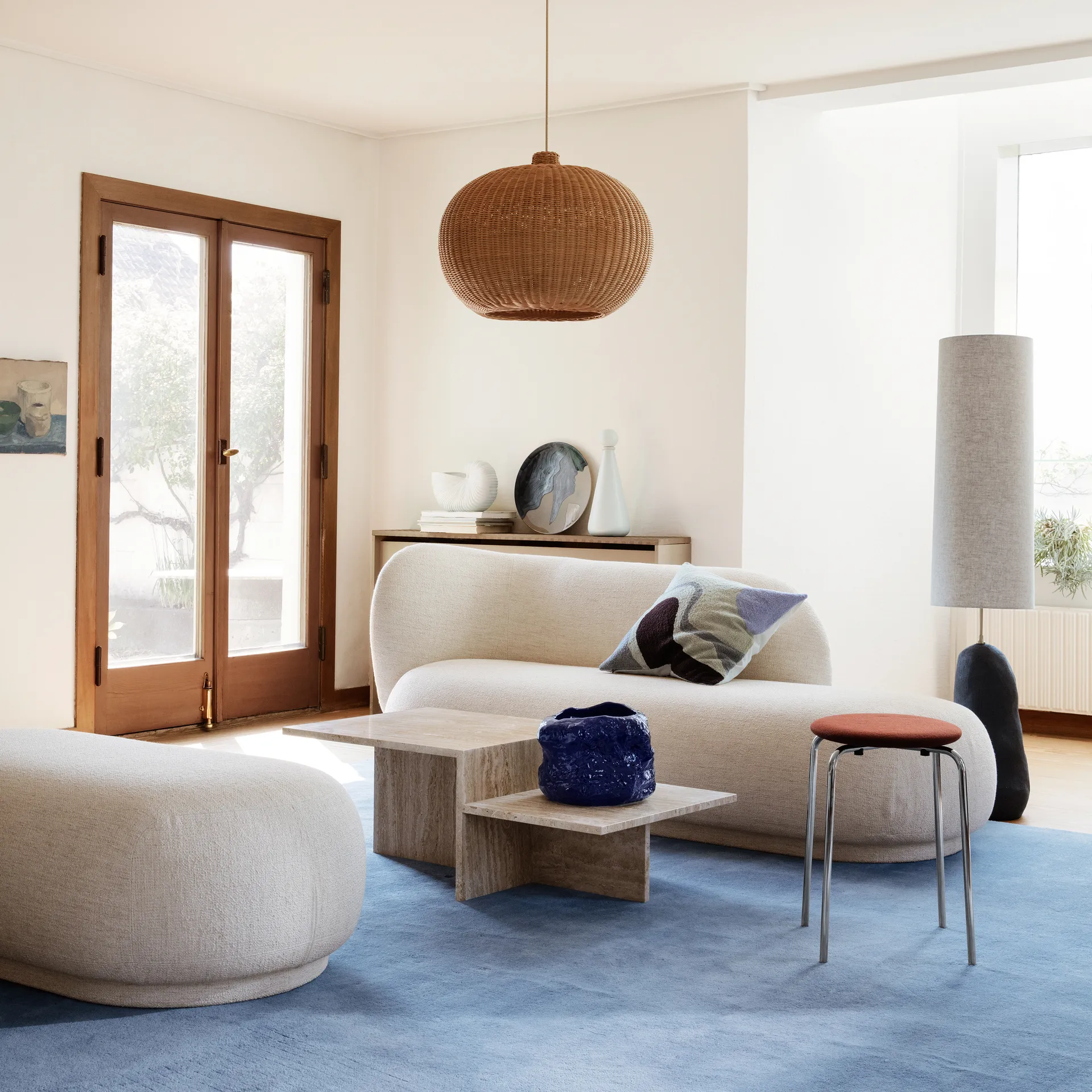 Ottomane Rico, Bouclé blanc cassé Ferm Living