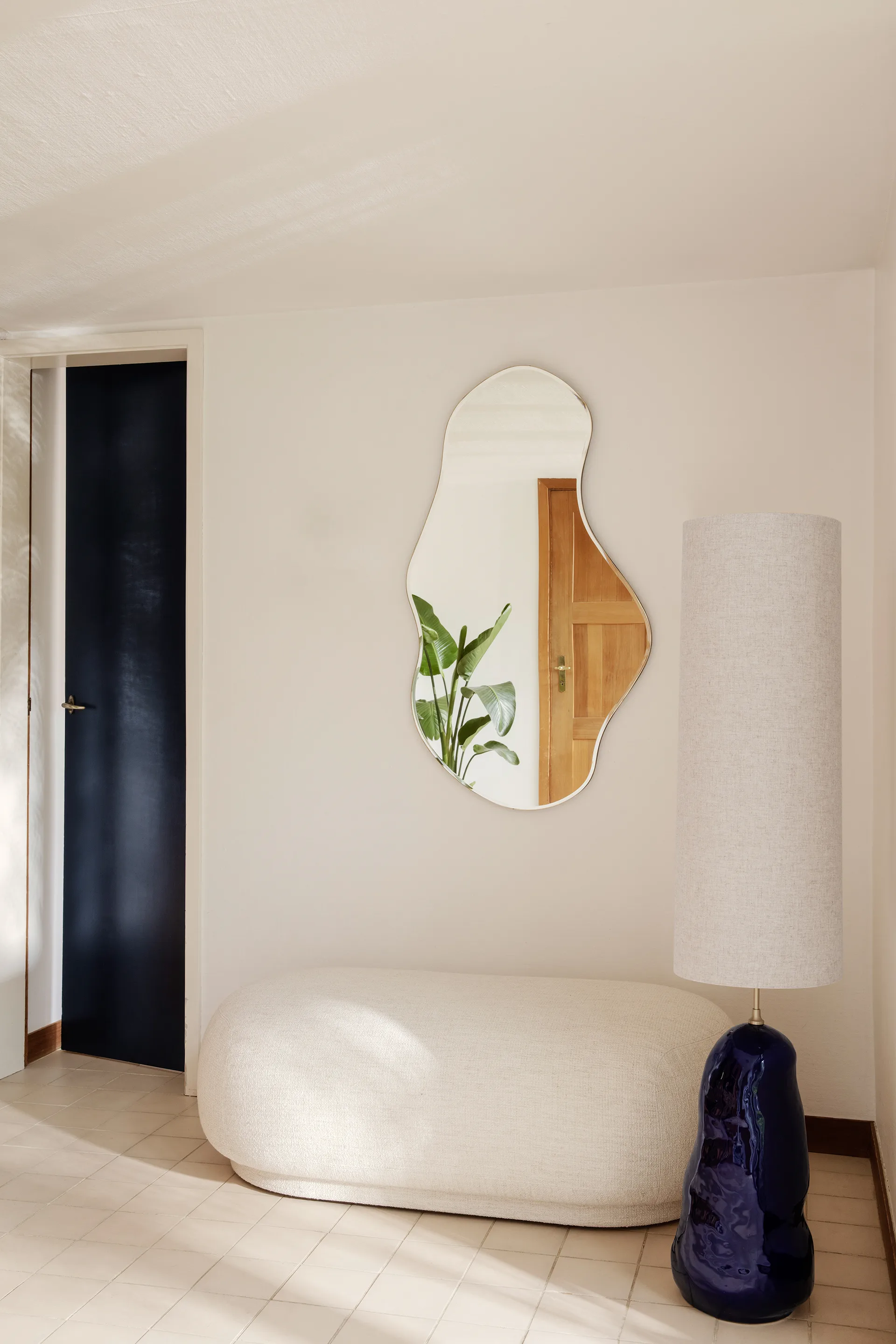 Ottomane Rico, Bouclé blanc cassé Ferm Living