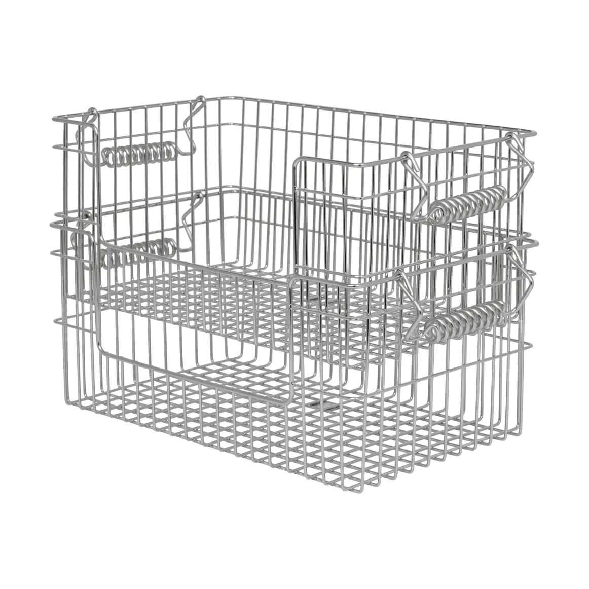 Panier Cala empilable 2 pièces, Acier inoxydable, 28,7x18x13 cm Ferm Living