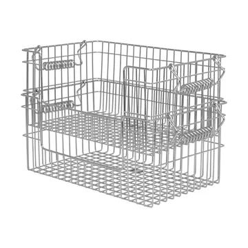 Panier Cala empilable 2 pièces - Acier inoxydable, 28,7x18x13 cm - Ferm Living