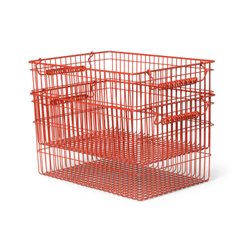 Panier Cala empilable 2 pièces - Poppy red, 36,2x26,2x20,2cm - Ferm Living