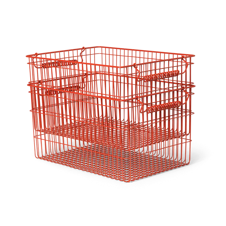 Panier Cala empilable 2 pièces - Poppy red, 36,2x26,2x20,2cm - Ferm Living