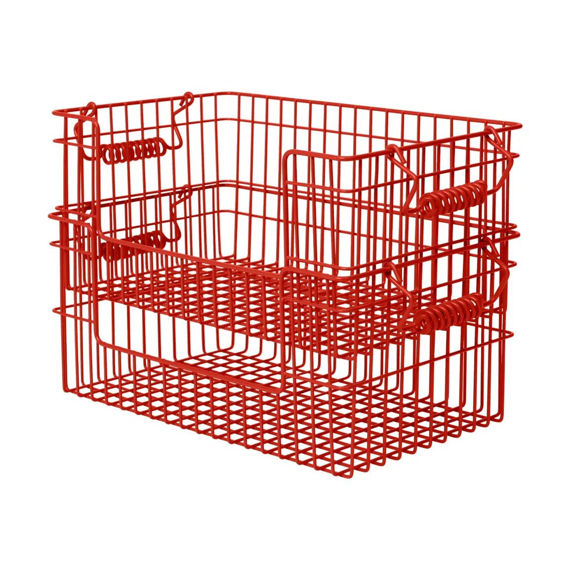 Panier Cala empilable 2 pièces, Rouge coquelicot, 28,7x18x13 cm Ferm Living