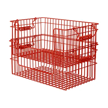 Panier Cala empilable 2 pièces - Rouge coquelicot, 28,7x18x13 cm - Ferm Living