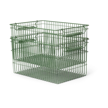 Panier Cala empilable 2 pièces - Verdant green, 36,2x26,2x20,2cm - Ferm Living