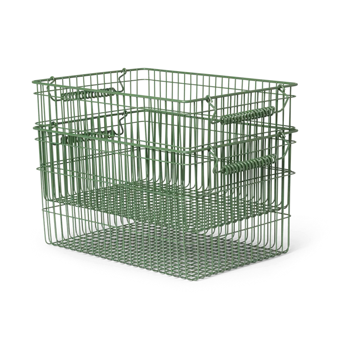 Panier Cala empilable 2 pièces - Verdant green, 36,2x26,2x20,2cm - Ferm Living
