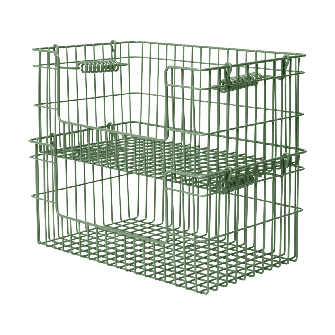 Panier Cala empilable 2 pièces, Vert verdoyant, 28,7x18x13 cm Ferm Living