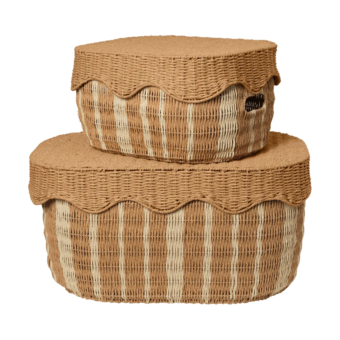 Panier de rangement Rivan 2 pièces, Natural-off-white Ferm Living