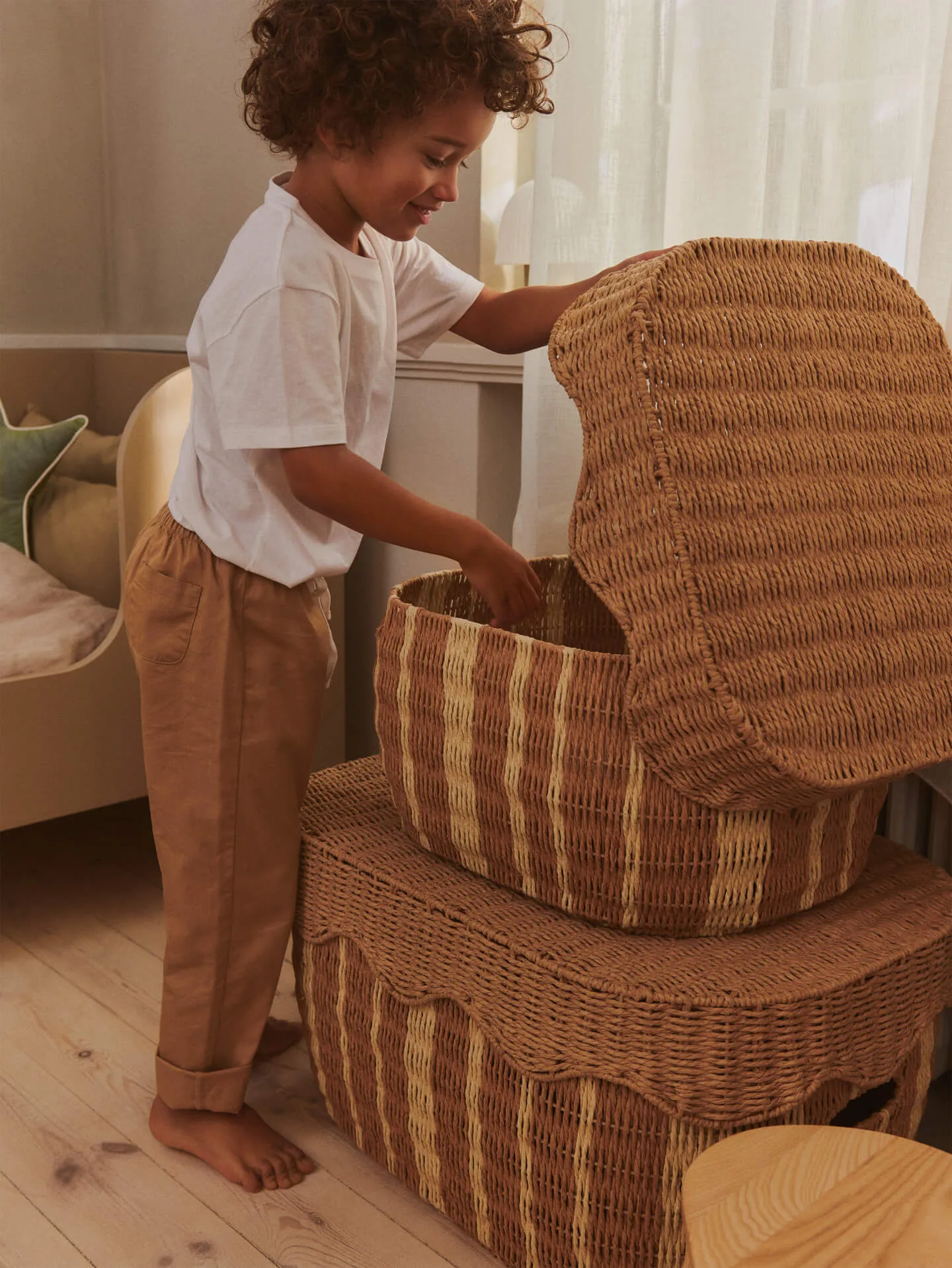 Panier de rangement Rivan 2 pièces, Natural-off-white Ferm Living