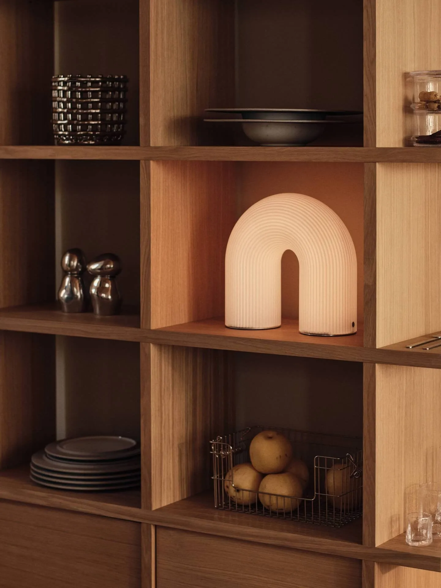 Panier tressé Ceramic Ø16 cm, Argent Ferm Living
